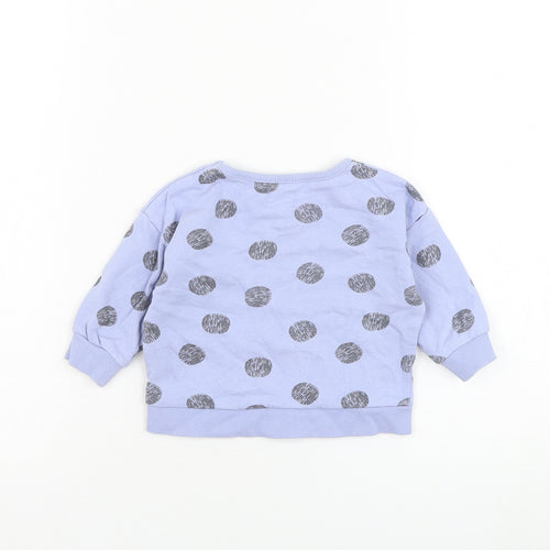 John Lewis Boys Blue Polka Dot Cotton Pullover Jumper Size 3-6 Months  Pullover
