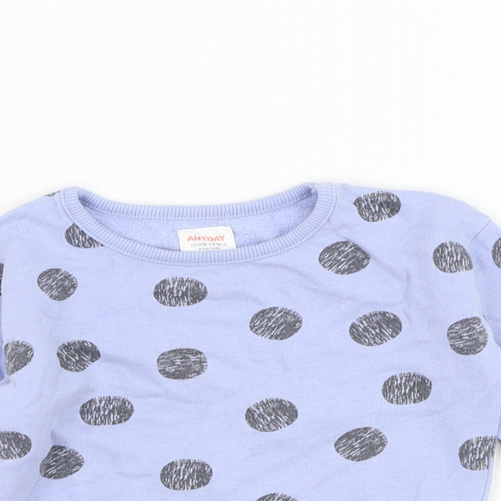 John Lewis Boys Blue Polka Dot Cotton Pullover Jumper Size 3-6 Months  Pullover