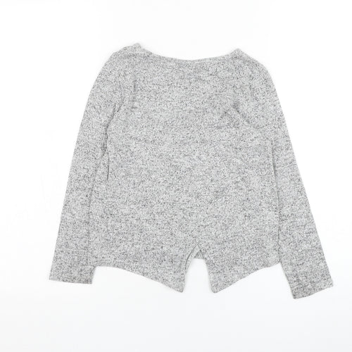 Matalan Girls Grey Round Neck  Viscose Pullover Jumper Size 8 Years  Pullover - Slogan