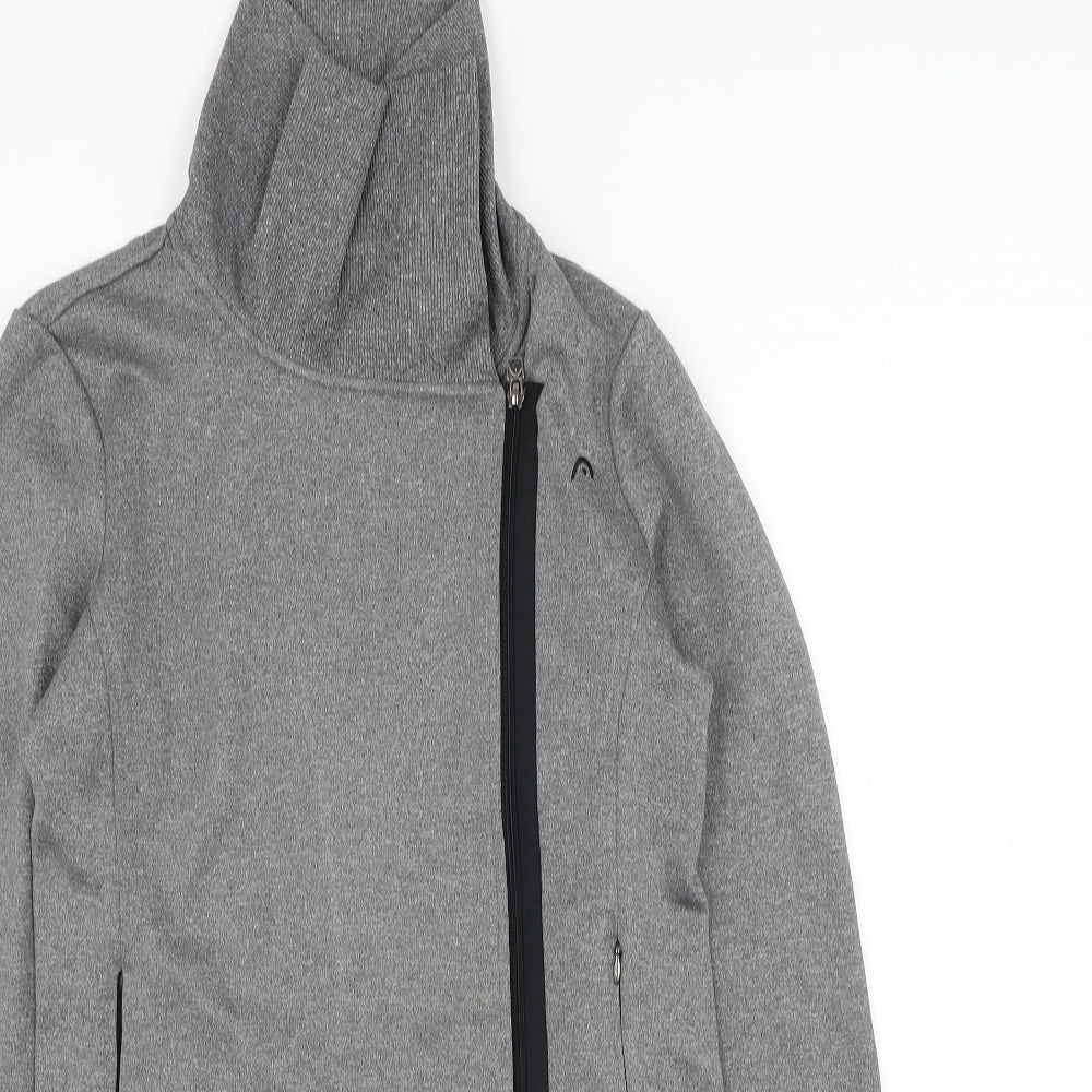 HEAD Womens Grey  Polyester Full Zip Sweatshirt Size S  Zip