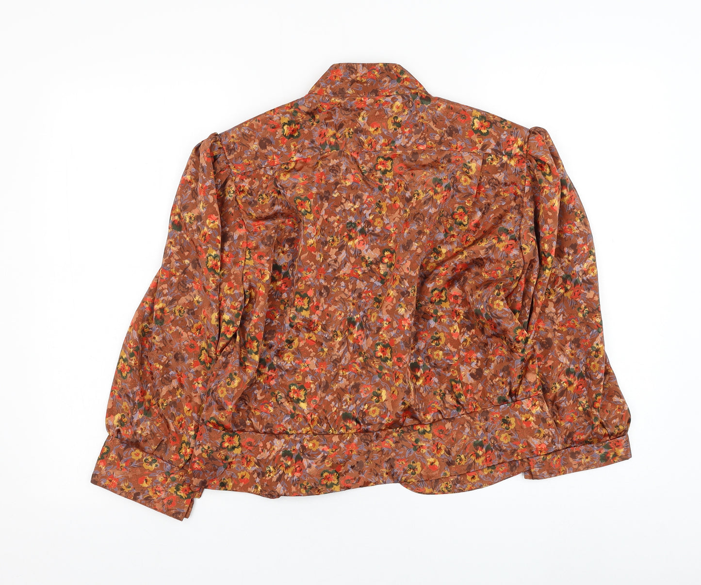 Berkertex Womens Orange Floral  Jacket Blazer Size 16  Button