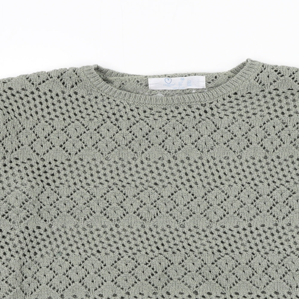 Primark Womens Green Round Neck  Polyester Pullover Jumper Size 12