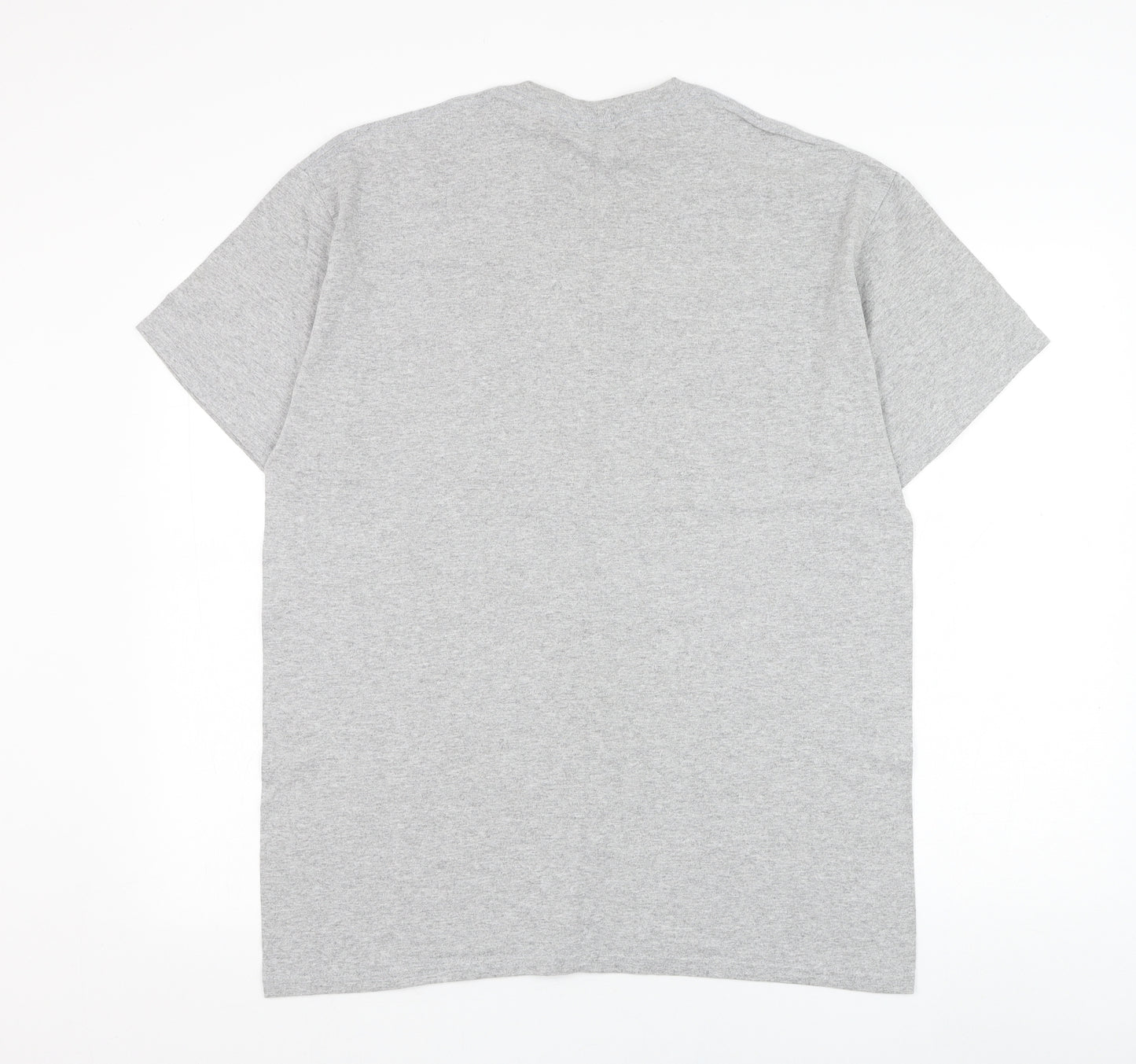 Gildan Mens Grey  Cotton  T-Shirt Size L Round Neck  - As if by magic