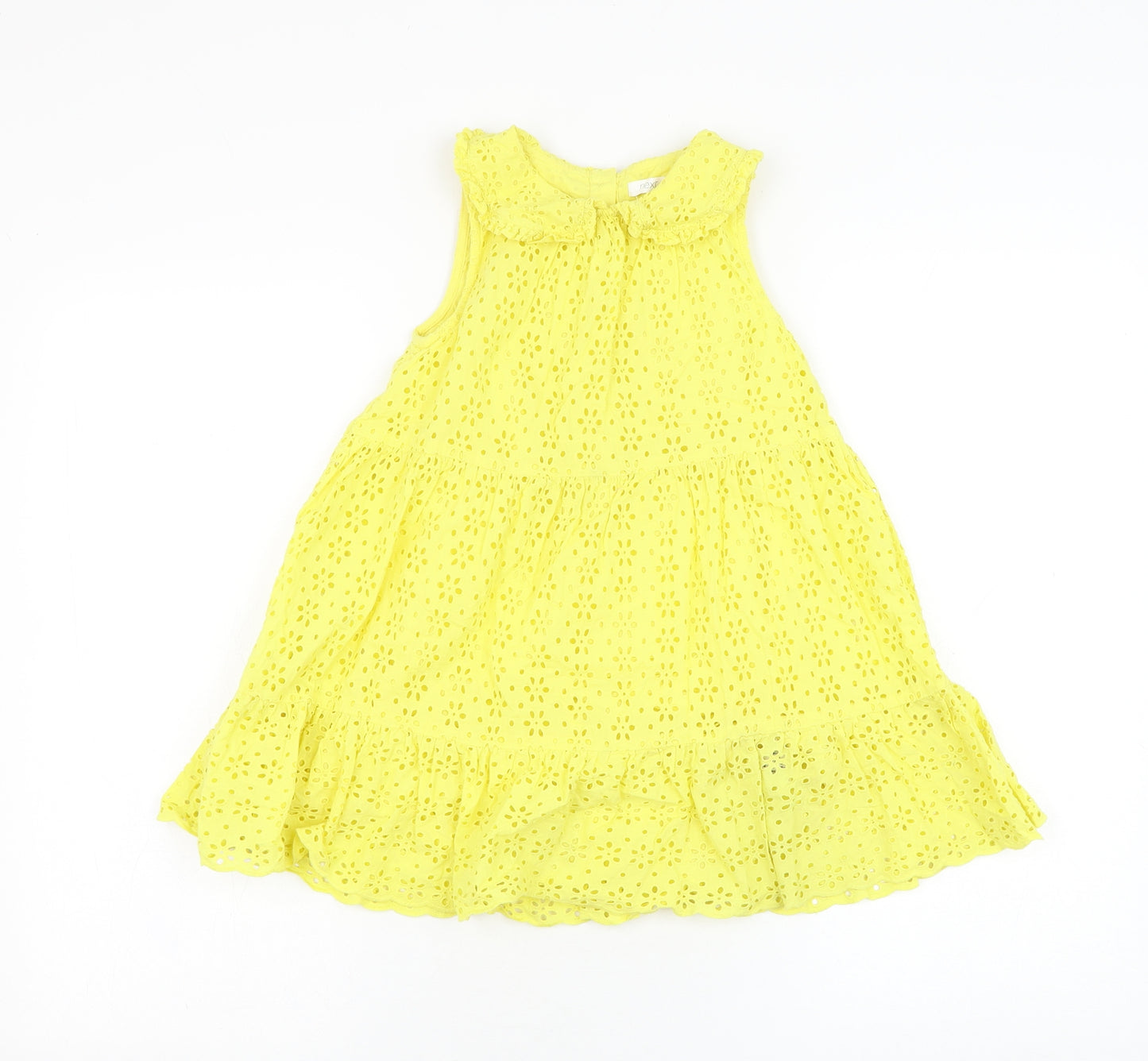 NEXT Girls Yellow  Cotton A-Line  Size 4-5 Years  Round Neck Pullover