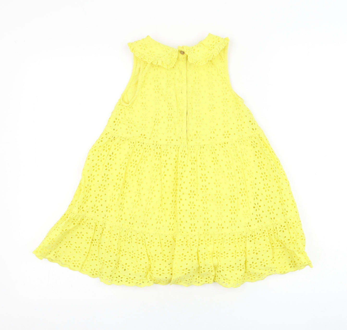 NEXT Girls Yellow  Cotton A-Line  Size 4-5 Years  Round Neck Pullover