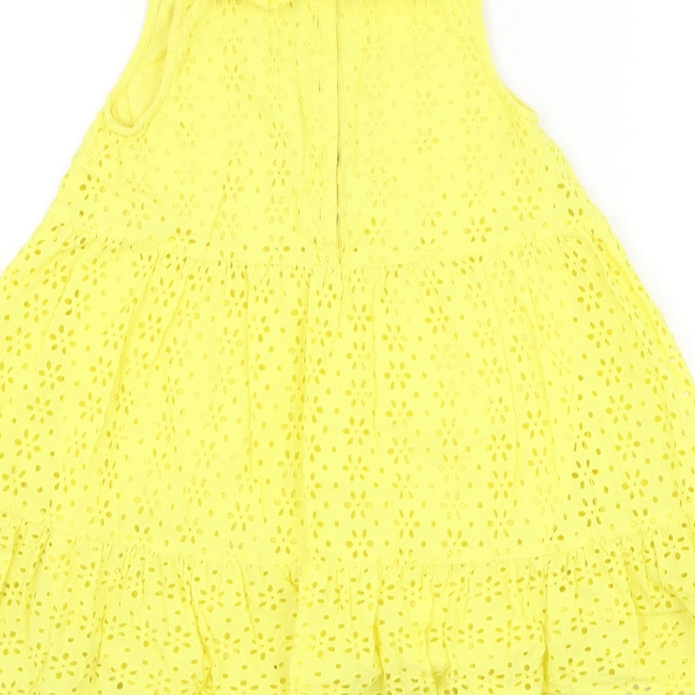 NEXT Girls Yellow  Cotton A-Line  Size 4-5 Years  Round Neck Pullover