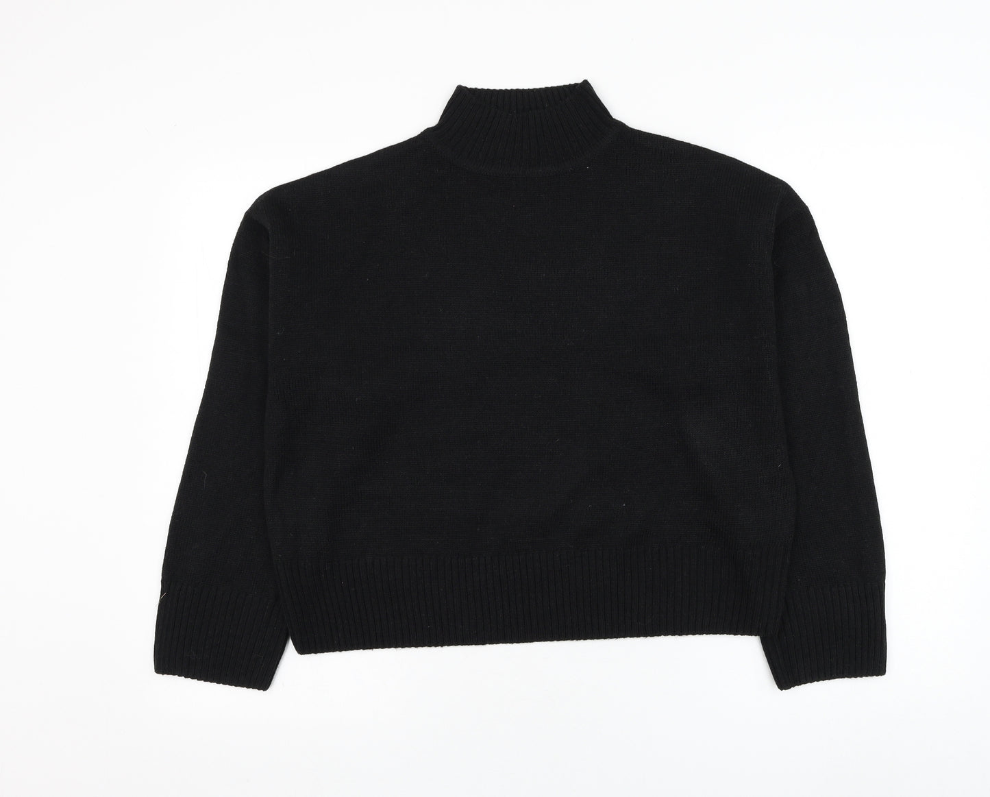 New Look Womens Black Mock Neck  Acrylic Pullover Jumper Size M