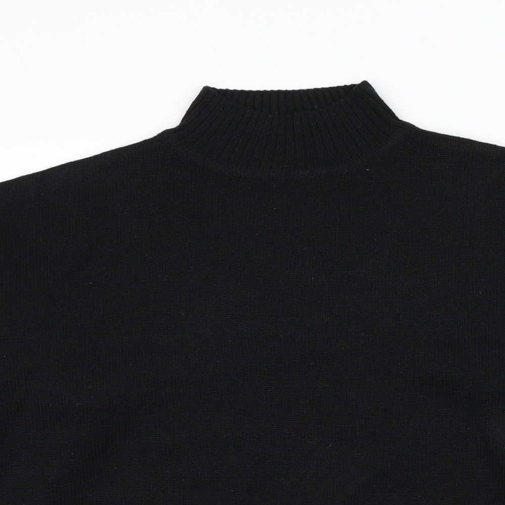 New Look Womens Black Mock Neck  Acrylic Pullover Jumper Size M