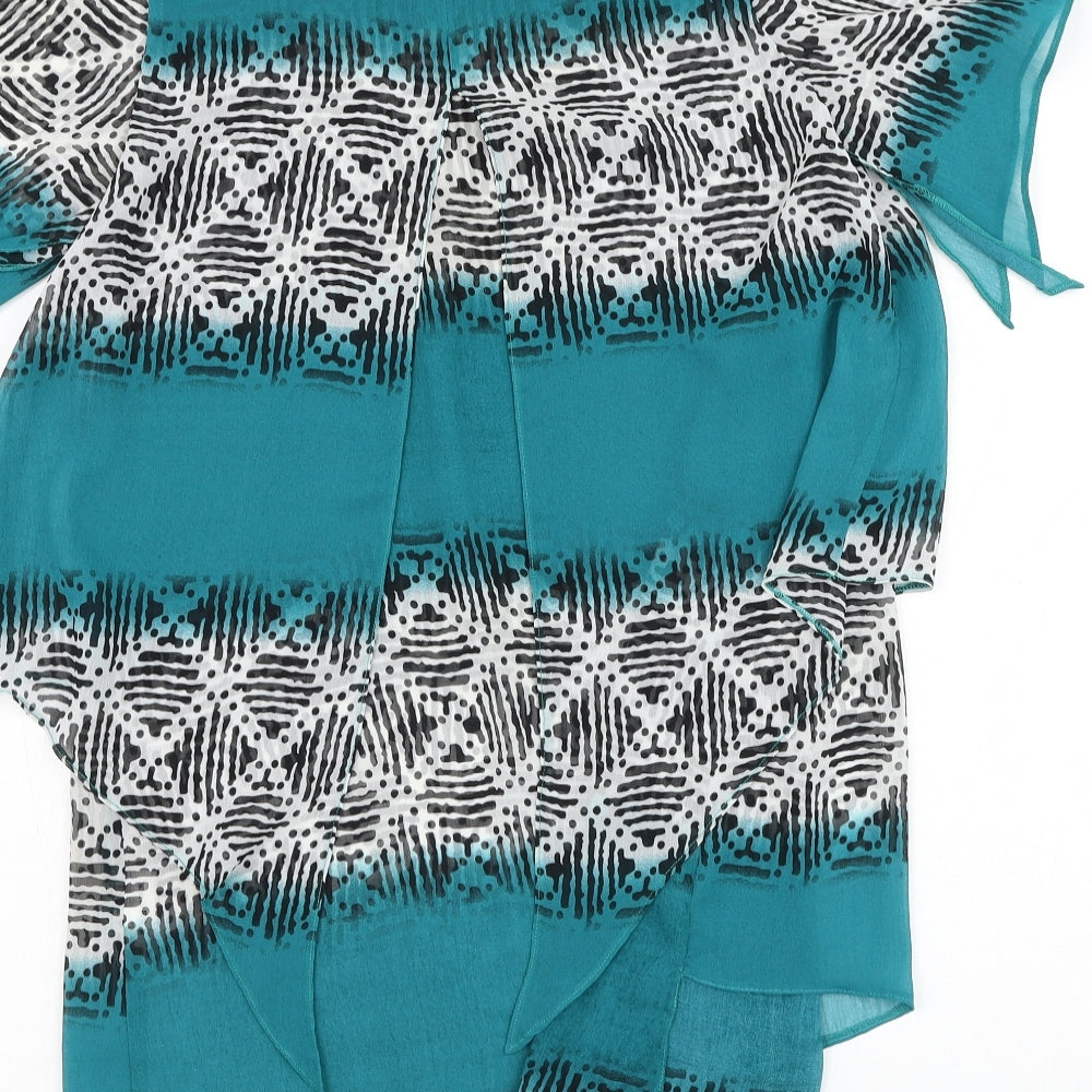 Gerard Womens  Geometric Polyester Basic Blouse Size 14 Round Neck