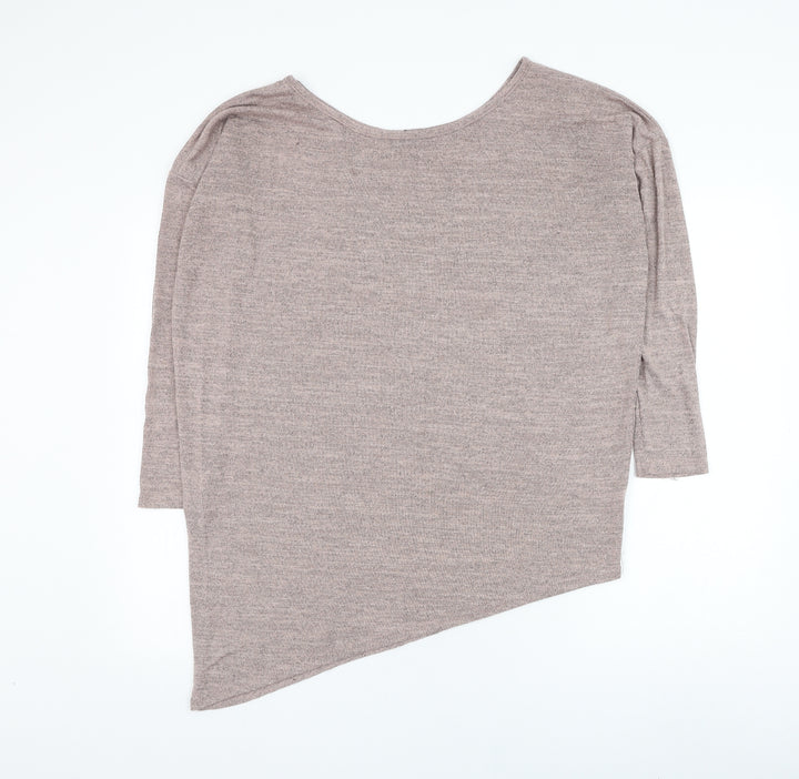 New Look Womens Purple Round Neck Polyester Pullover Jumper Size M