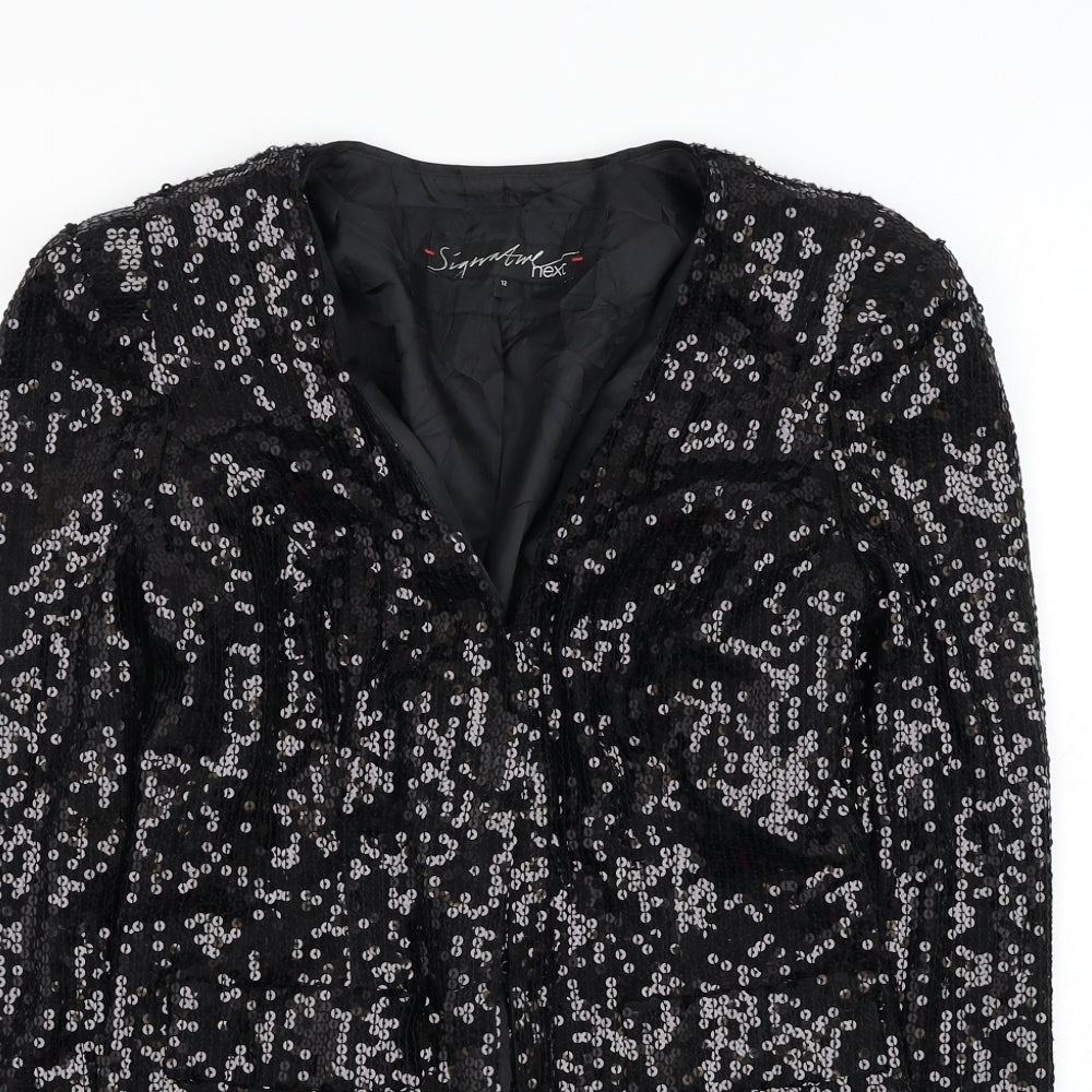 NEXT Womens Black   Jacket Blazer Size 12  Hook & Loop