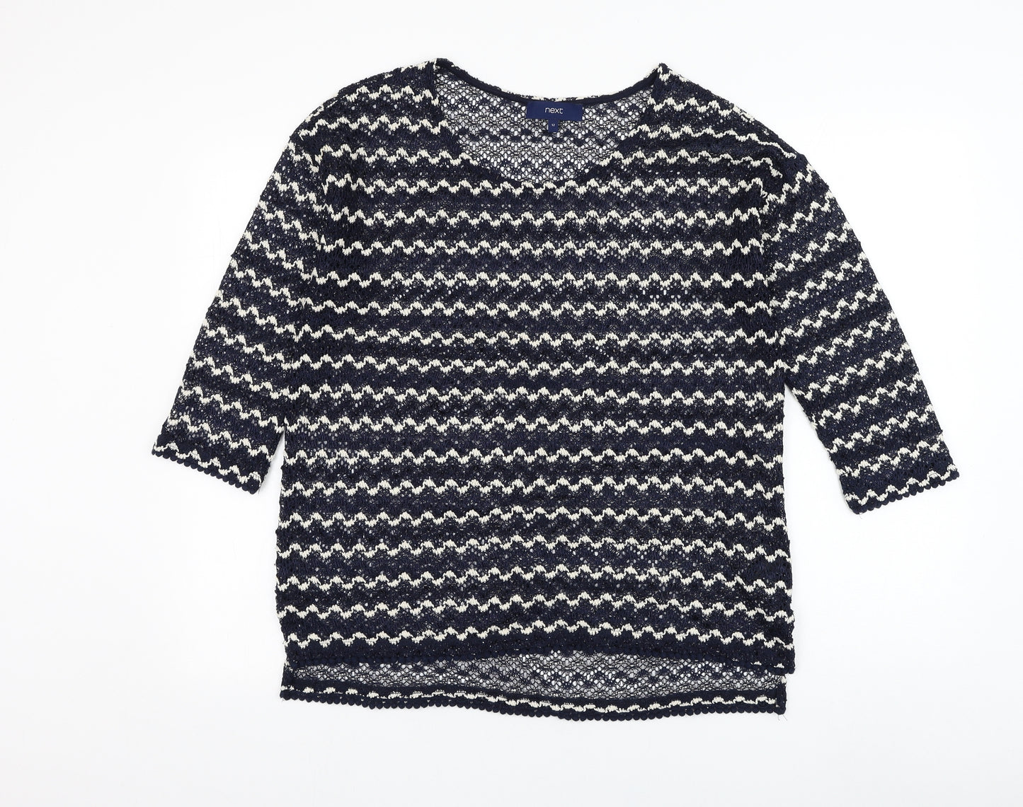 NEXT Womens Blue Round Neck  Polyester Pullover Jumper Size 12