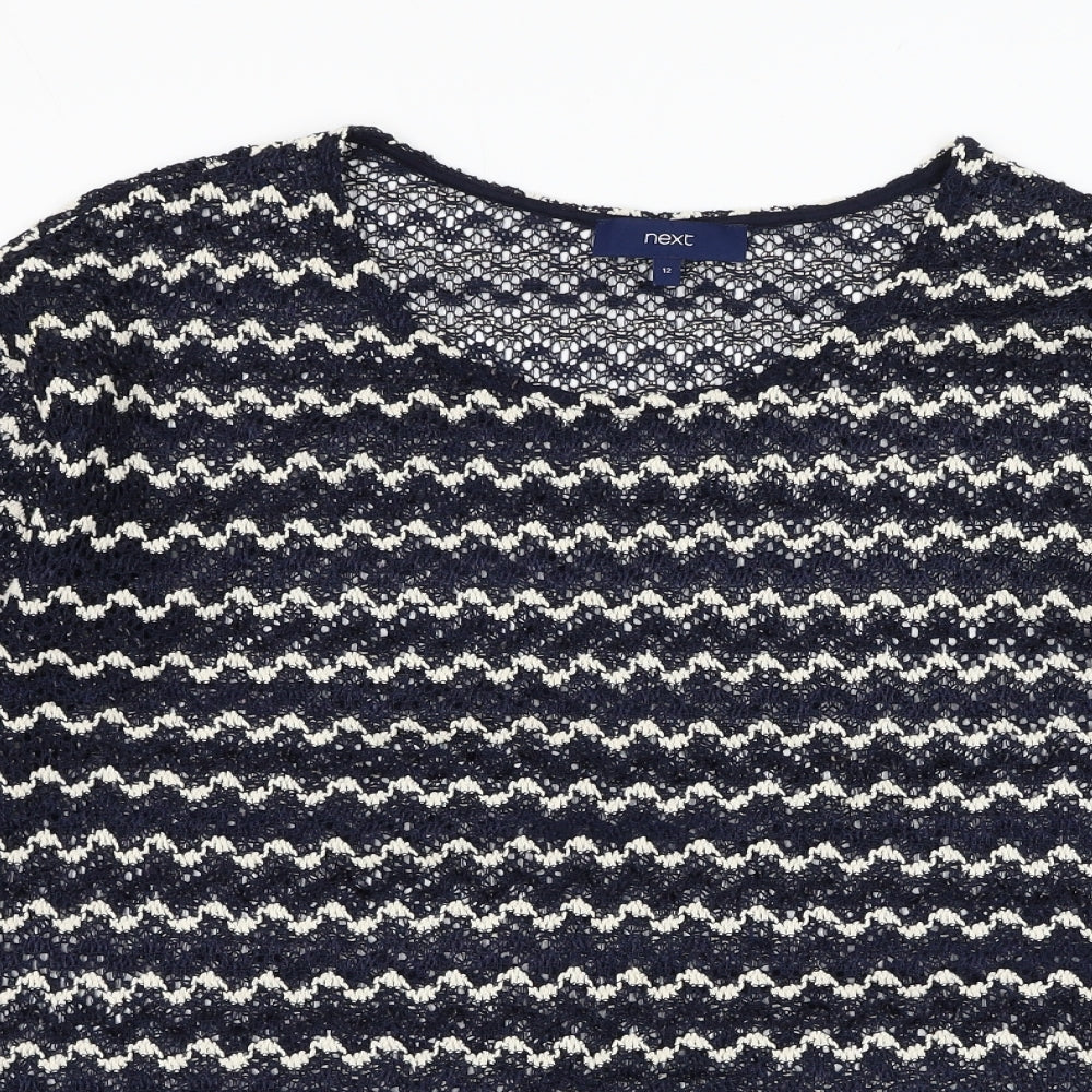 NEXT Womens Blue Round Neck  Polyester Pullover Jumper Size 12