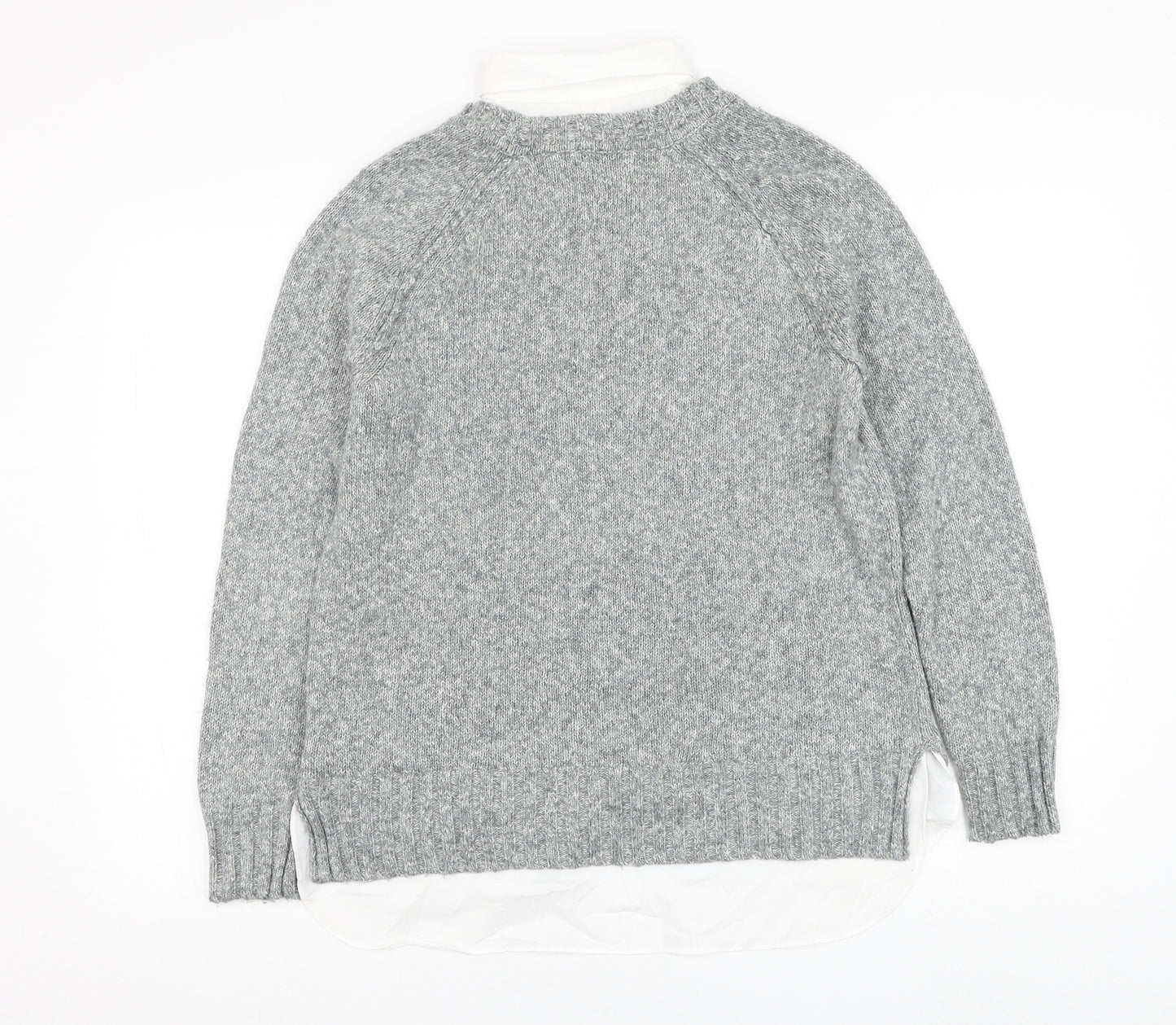 Lauren Ralph Lauren Womens Grey Collared  Cotton Pullover Jumper Size M