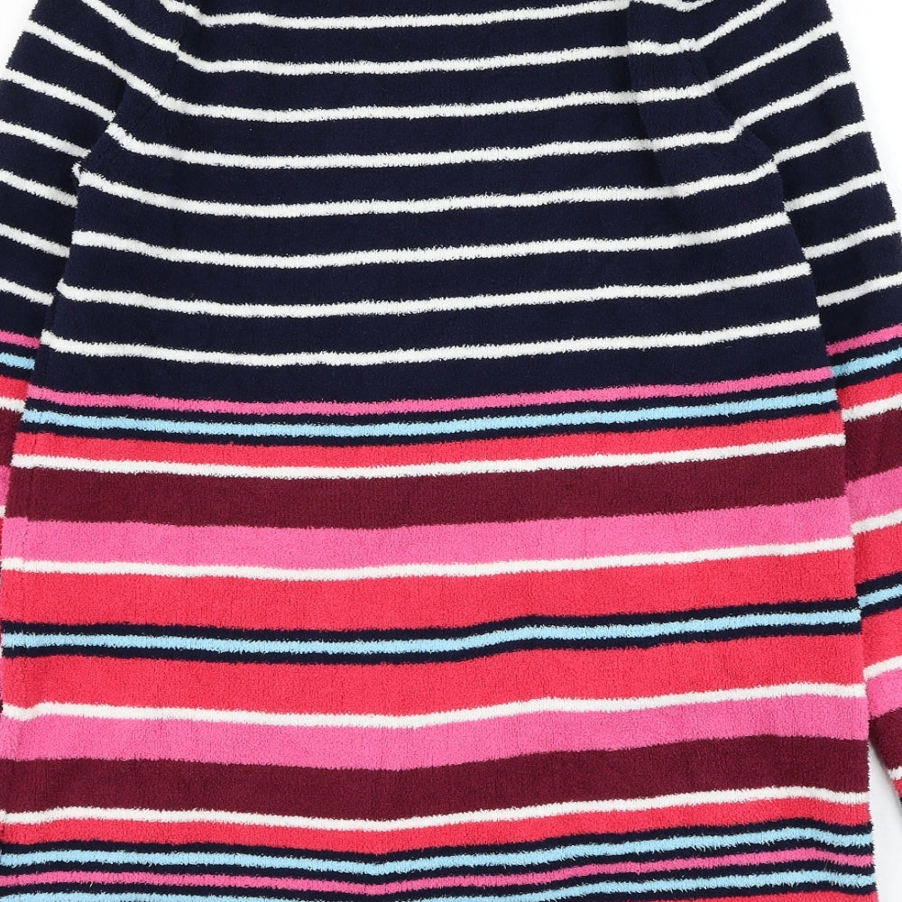 Joules Womens Blue Round Neck Striped Polyester Pullover Jumper Size 8