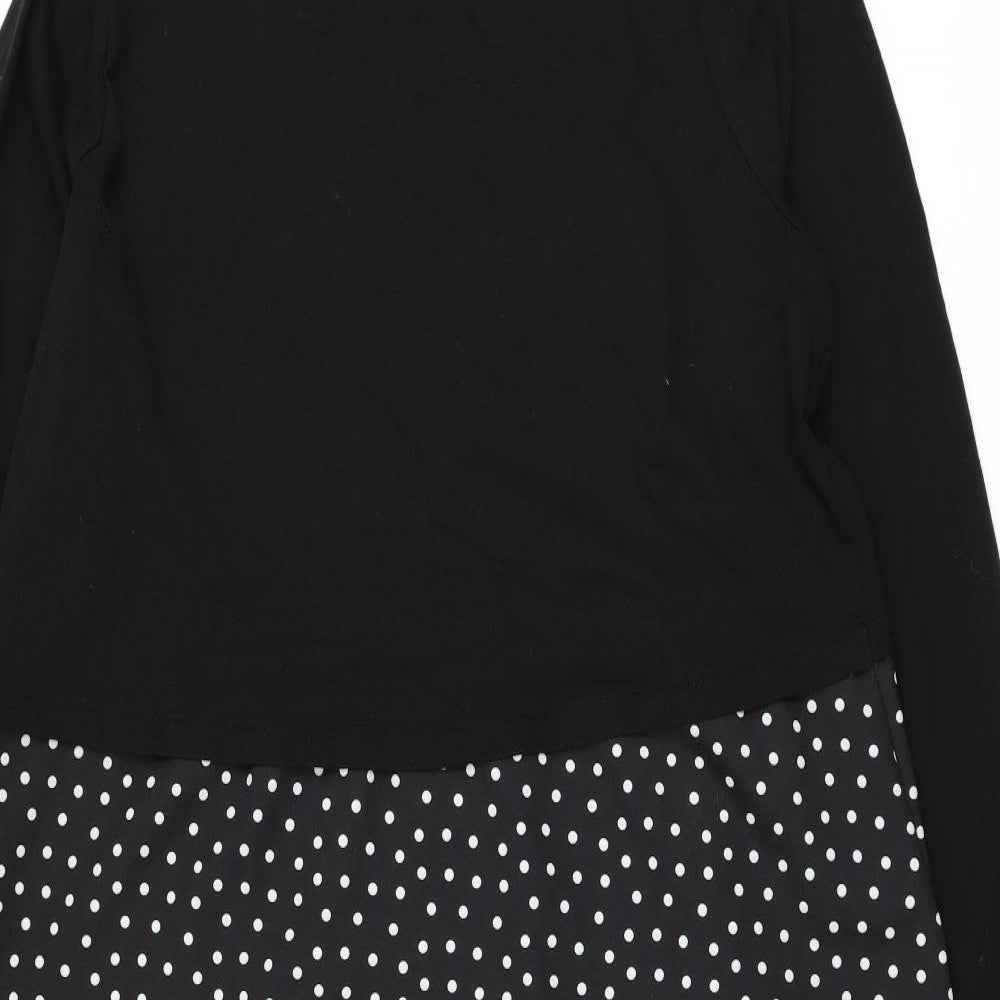 Very Womens Black Polka Dot Cotton Shift  Size 24  Round Neck Pullover