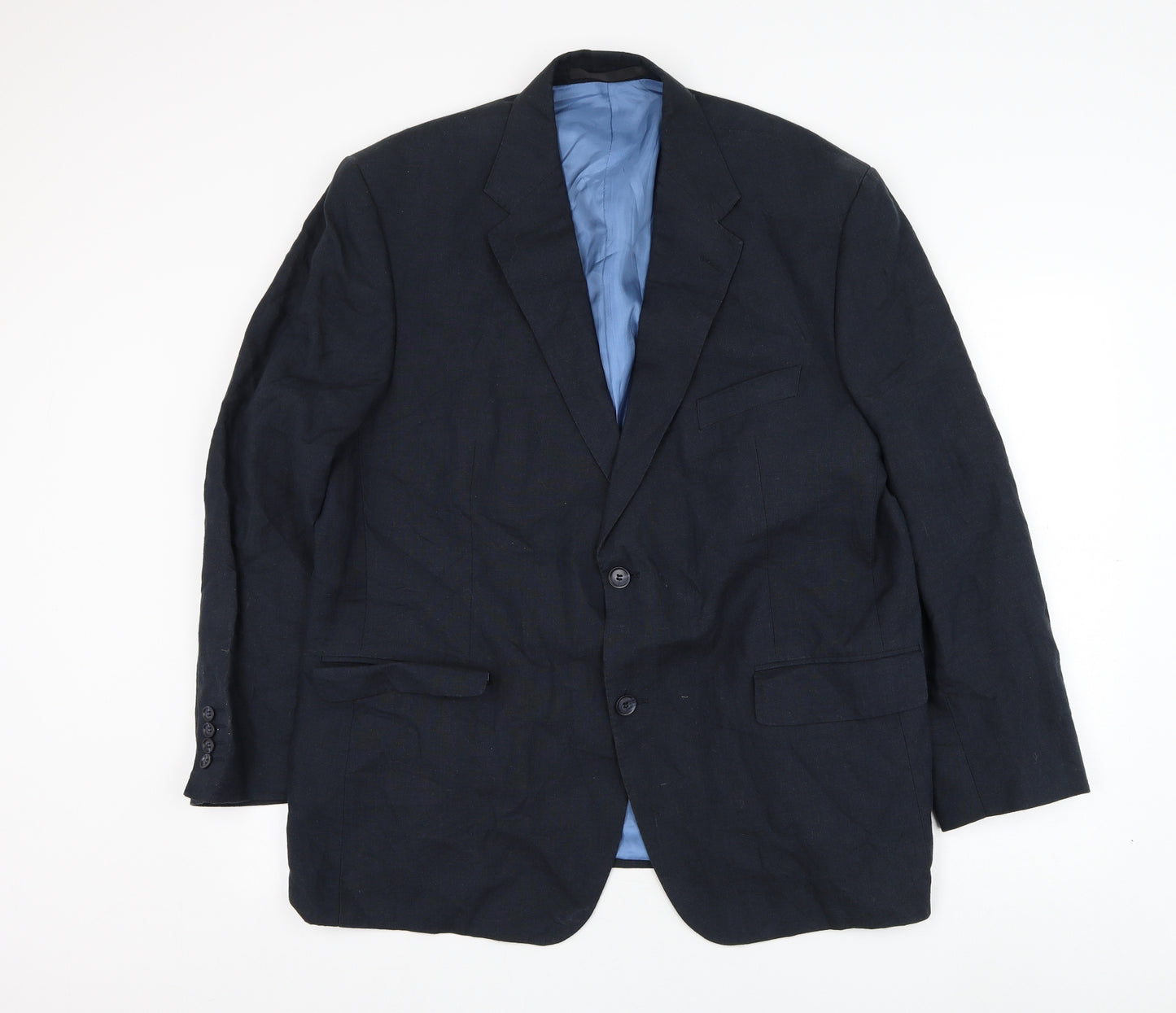 Marks and Spencer Mens Blue  Linen Jacket Suit Jacket Size 44