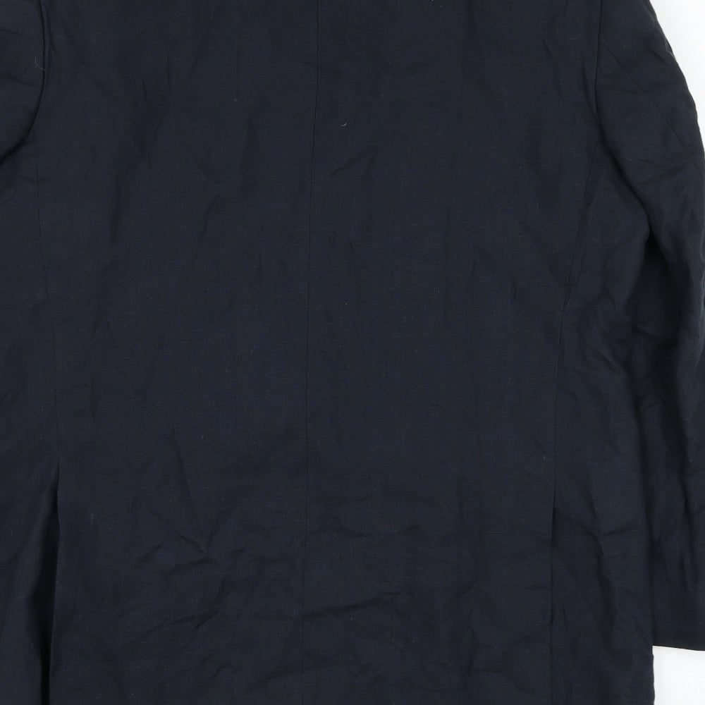 Marks and Spencer Mens Blue  Linen Jacket Suit Jacket Size 44