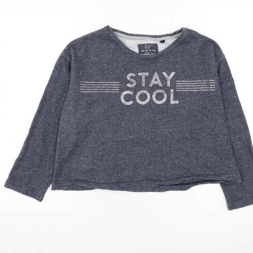NEXT Girls Blue  Cotton Pullover Sweatshirt Size 11 Years  Pullover - Stay Cool