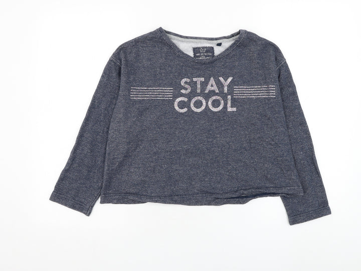 NEXT Girls Blue Cotton Pullover Sweatshirt Size 11 Years Pullover - Stay Cool