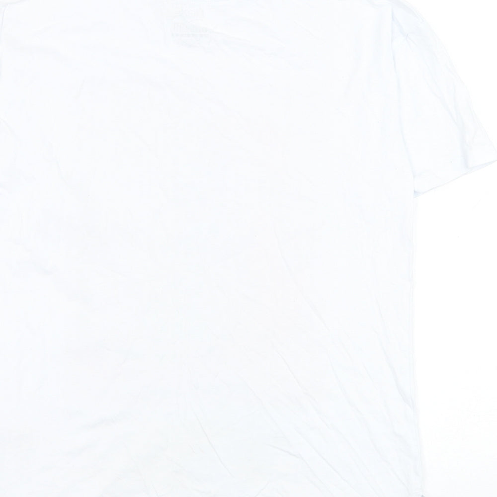 NEXT Girls White  Cotton Basic T-Shirt Size 11 Years Round Neck Pullover - Cheetah