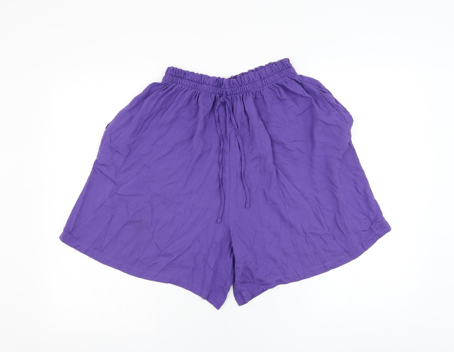 Pippa Dee Womens Purple  Viscose Bermuda Shorts Size 14 L6 in Regular Pull On