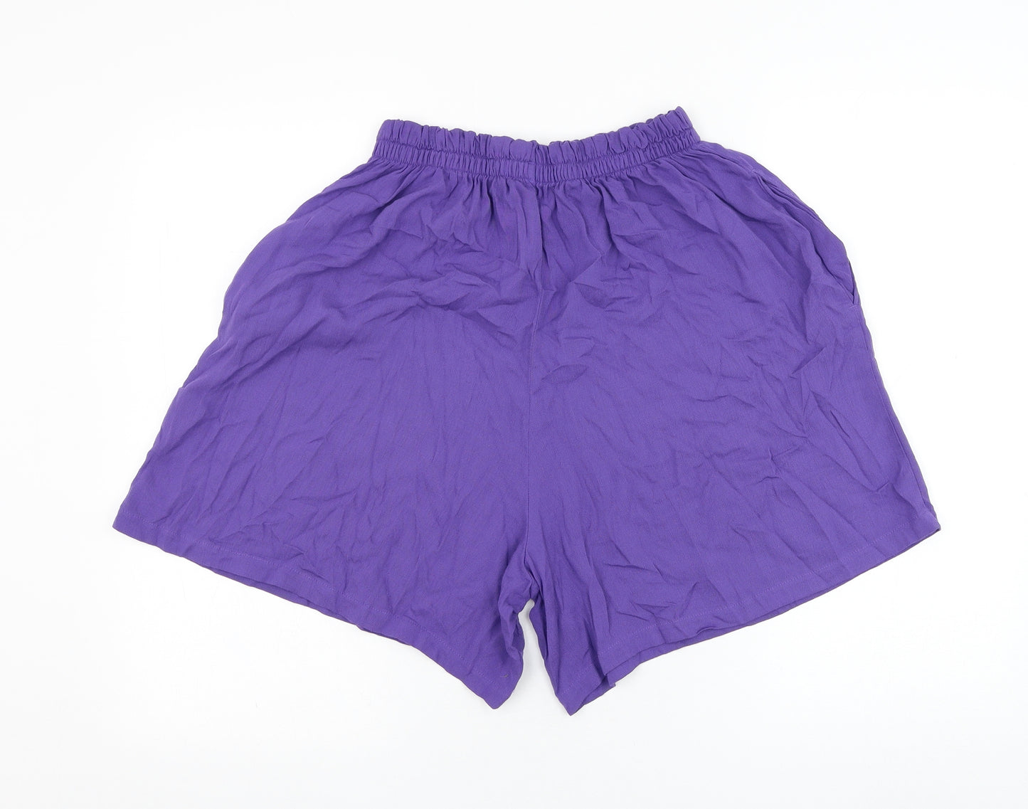 Pippa Dee Womens Purple  Viscose Bermuda Shorts Size 14 L6 in Regular Pull On