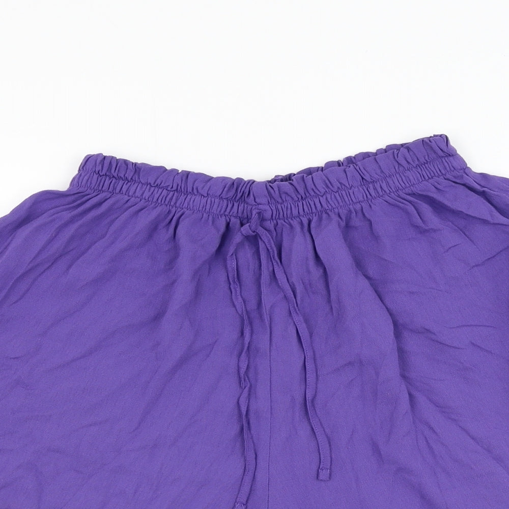 Pippa Dee Womens Purple  Viscose Bermuda Shorts Size 14 L6 in Regular Pull On