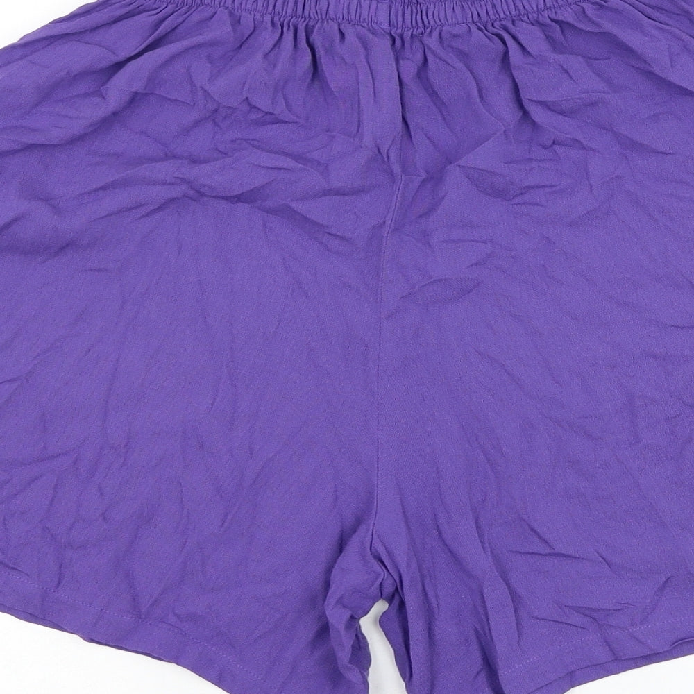 Pippa Dee Womens Purple  Viscose Bermuda Shorts Size 14 L6 in Regular Pull On