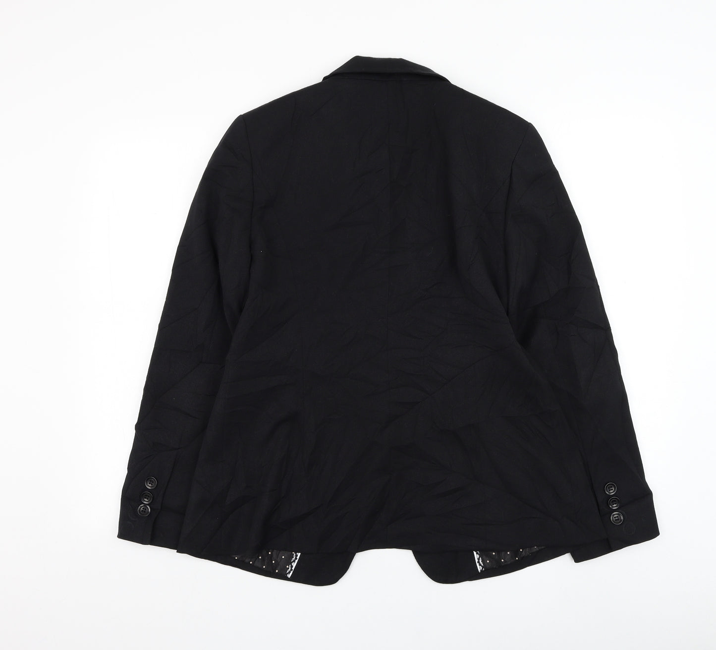 Marks and Spencer Womens Black   Jacket Blazer Size 14  Button