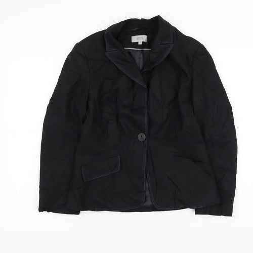 Marks and Spencer Womens Black   Jacket Blazer Size 12  Button