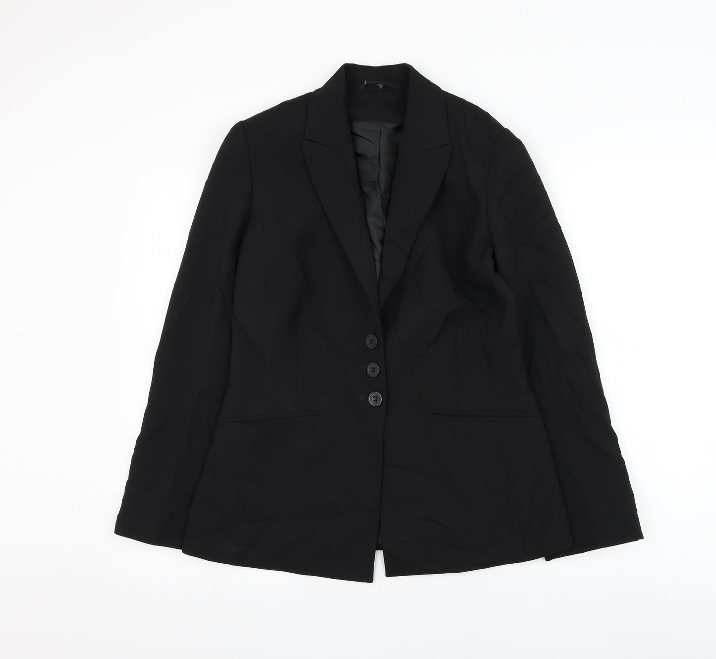 Simon Jersey Womens Black   Jacket Blazer Size 10  Button