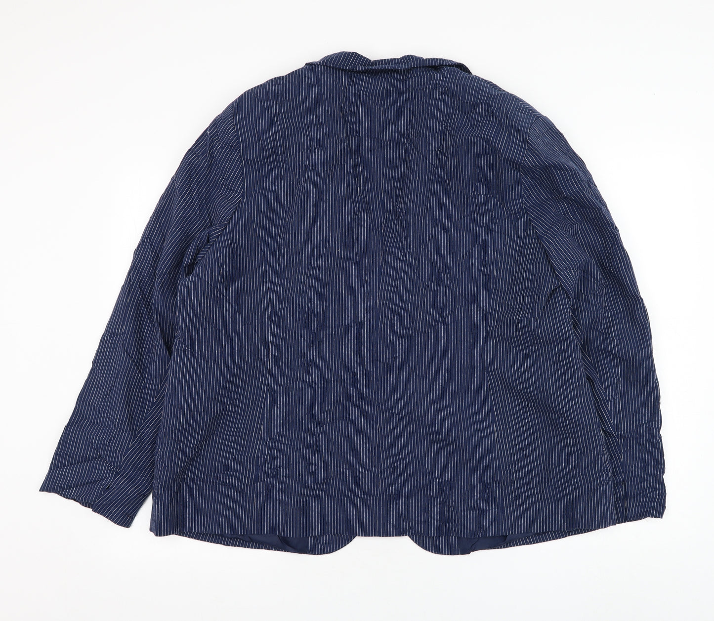Bonmarché Womens Blue Striped  Jacket Blazer Size 22  Button