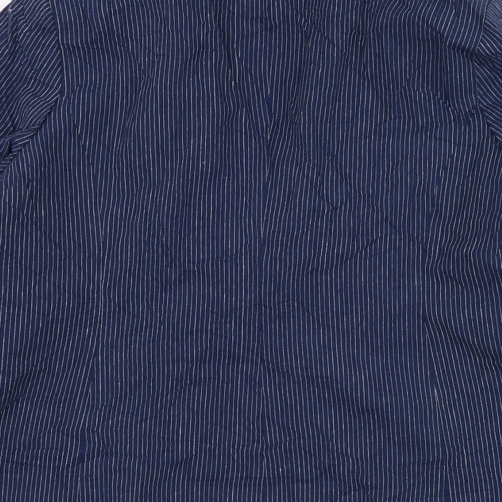 Bonmarché Womens Blue Striped  Jacket Blazer Size 22  Button