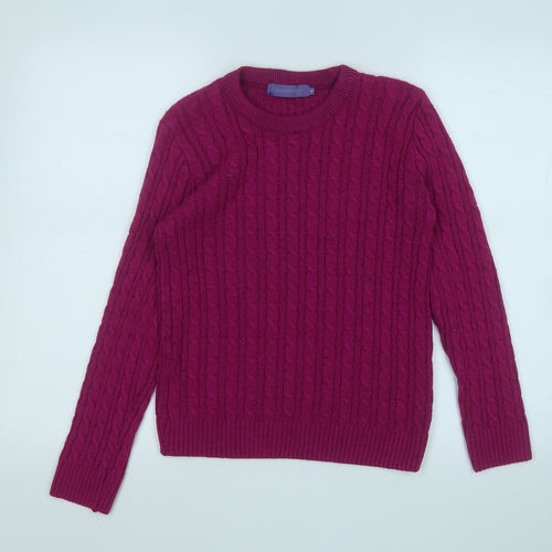Autonomy Womens Purple Round Neck  Acrylic Pullover Jumper Size 8
