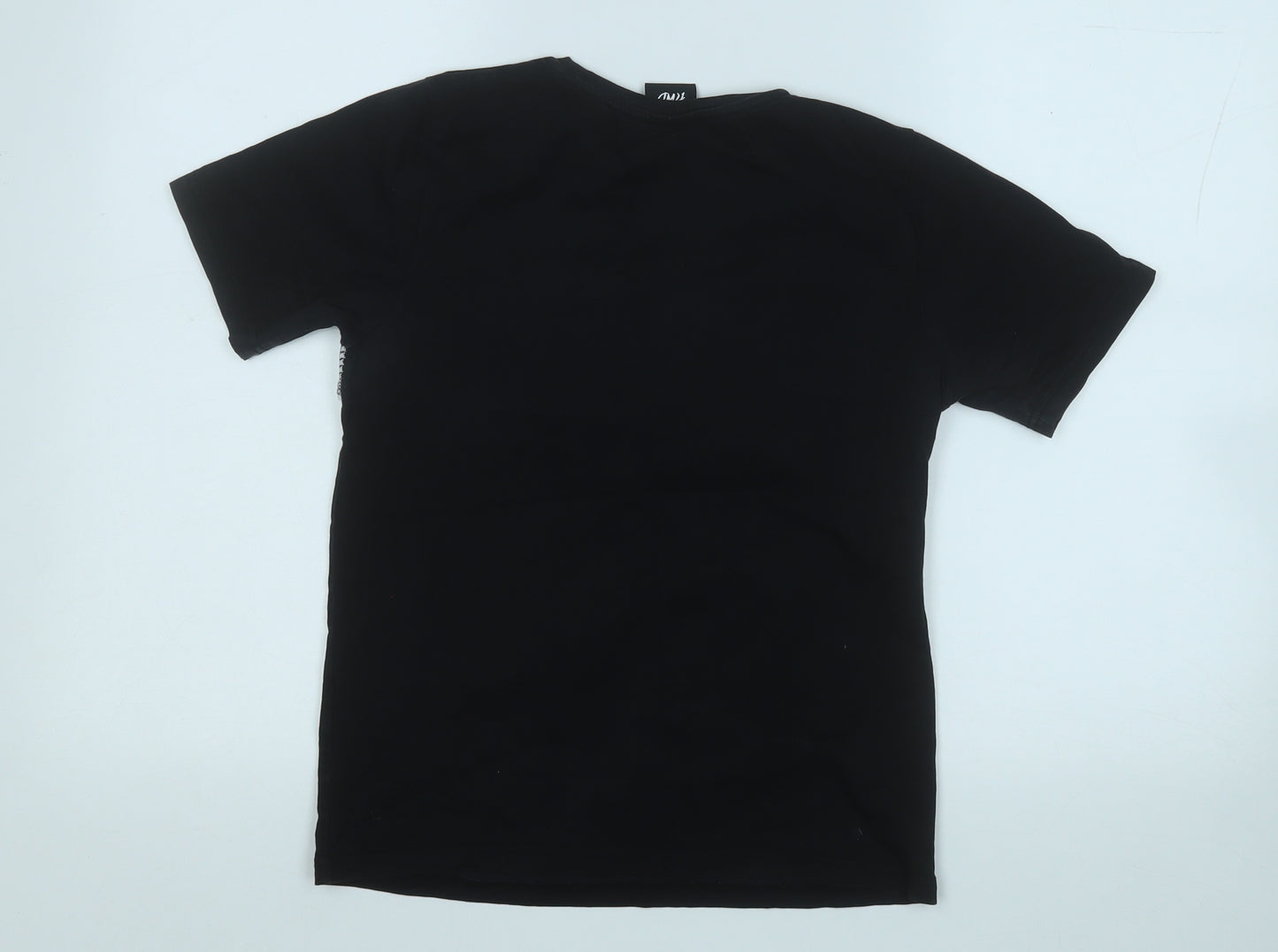 KWD Boys Black  Cotton Basic T-Shirt Size 12-13 Years Round Neck