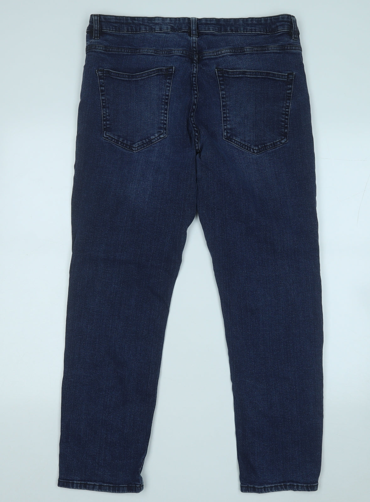 George Mens Blue  Cotton Straight Jeans Size 38 in L28 in Regular