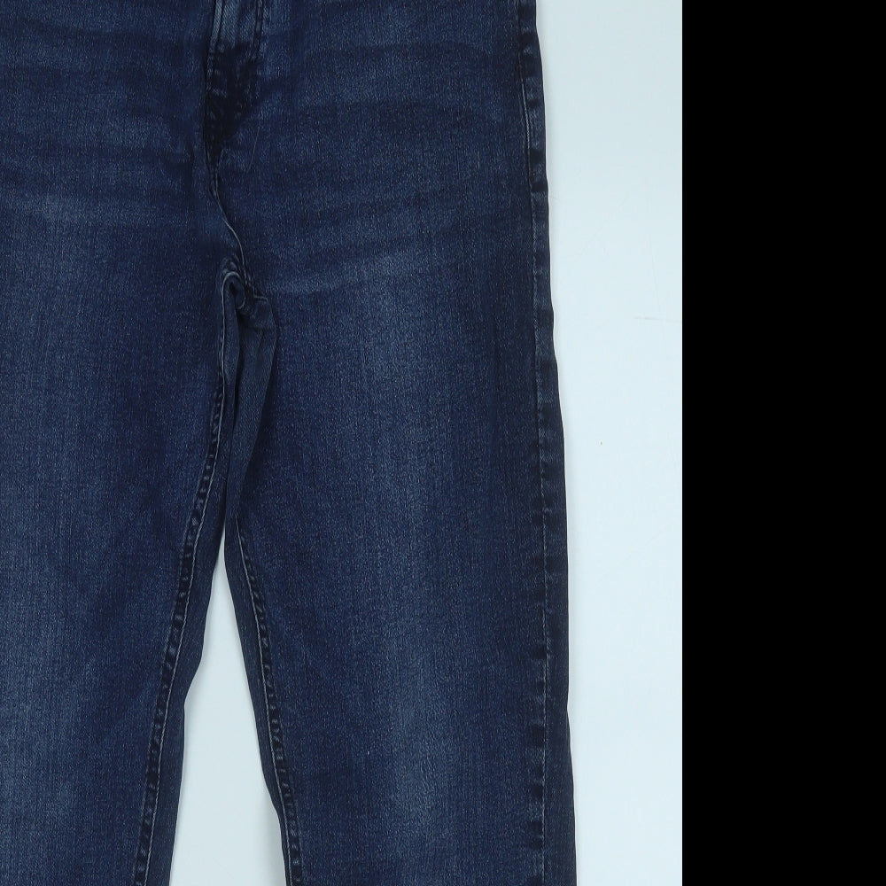 George Mens Blue  Cotton Straight Jeans Size 38 in L28 in Regular
