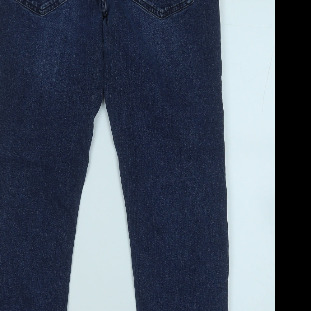 George Mens Blue  Cotton Straight Jeans Size 38 in L28 in Regular