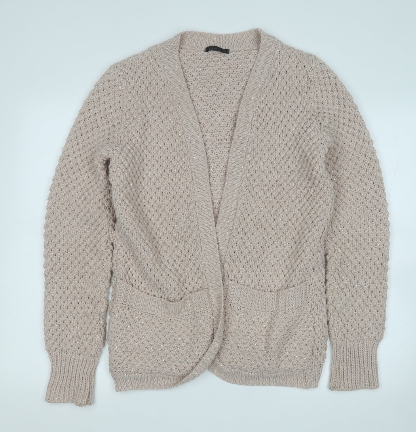 Dunnes Stores Womens Pink V-Neck  Acrylic Cardigan Jumper Size M