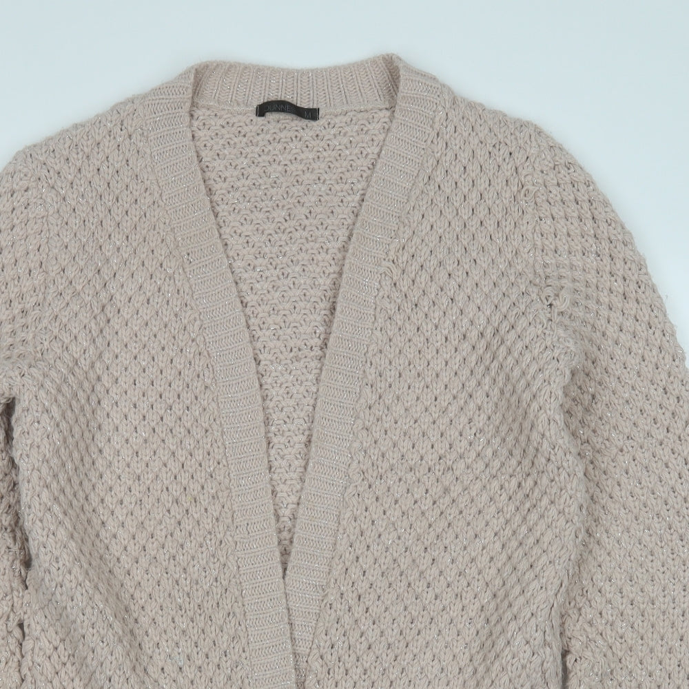 Dunnes Stores Womens Pink V-Neck  Acrylic Cardigan Jumper Size M