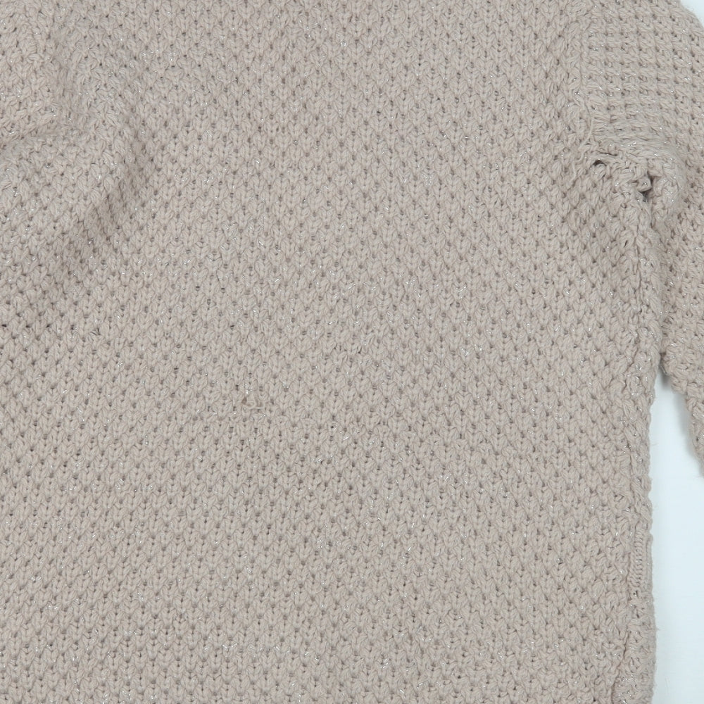 Dunnes Stores Womens Pink V-Neck  Acrylic Cardigan Jumper Size M