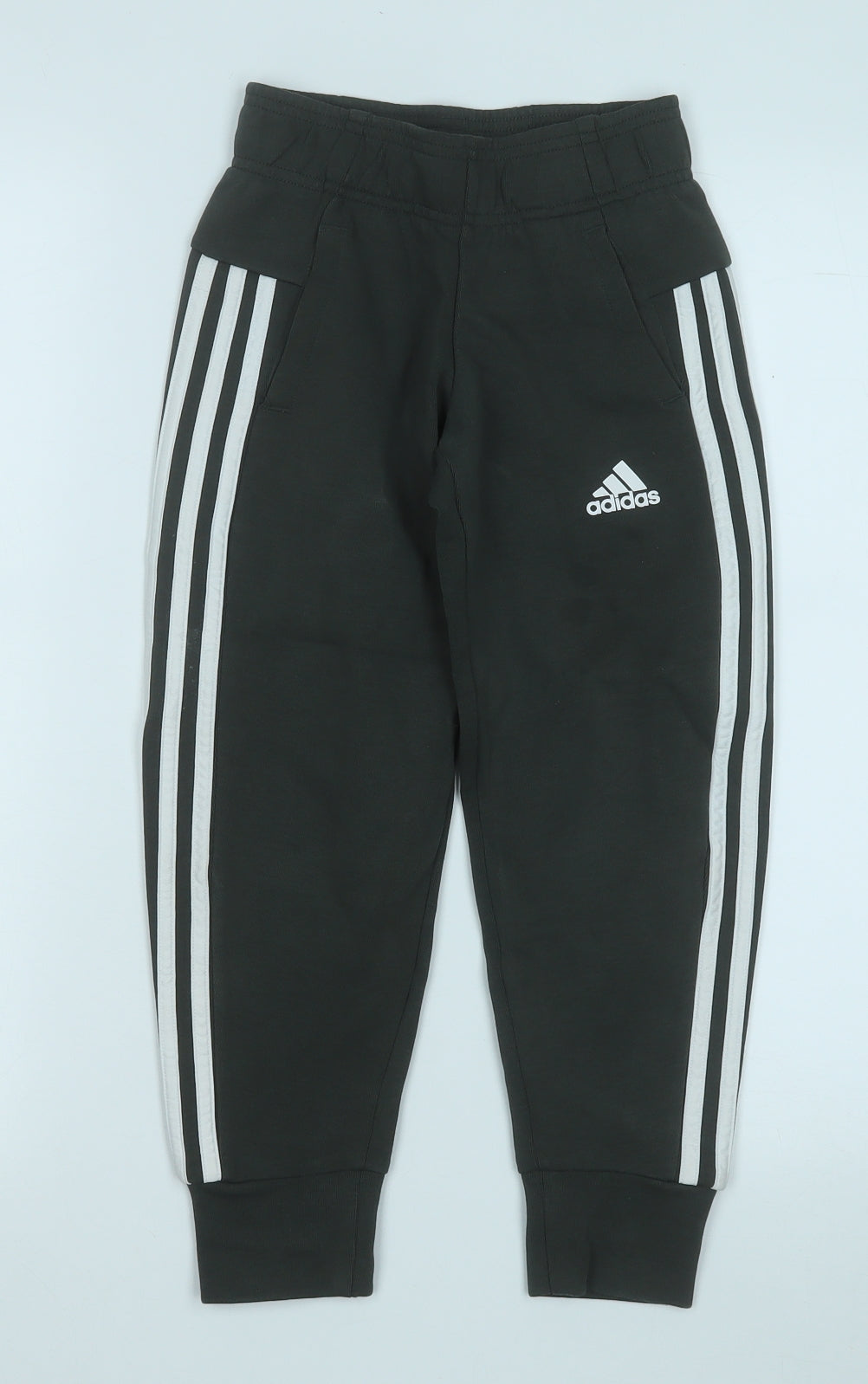 adidas Boys Green  Cotton Jogger Trousers Size 7-8 Years  Regular