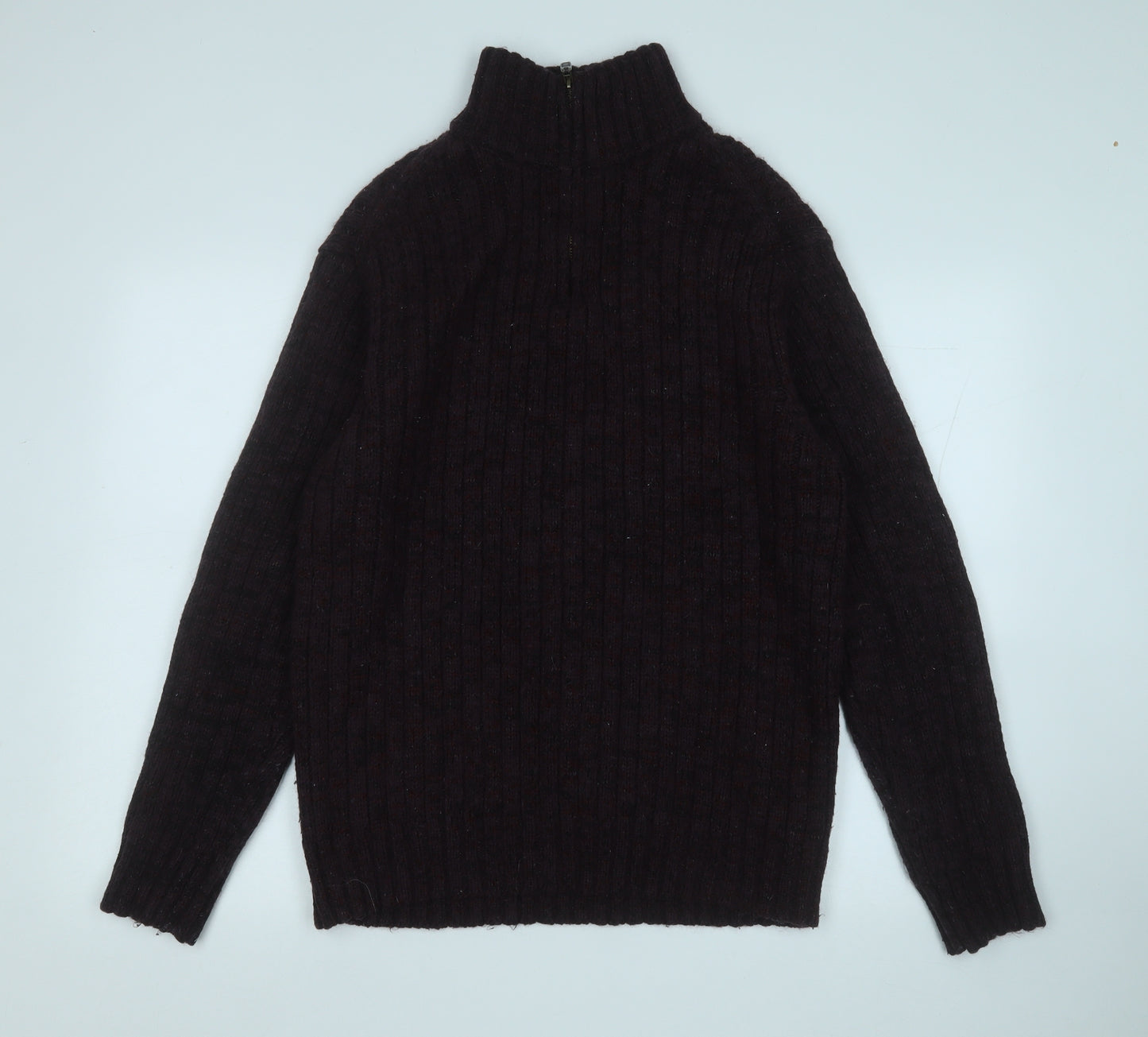 Marks and Spencer Mens Brown High Neck  Acrylic Pullover Jumper Size XL