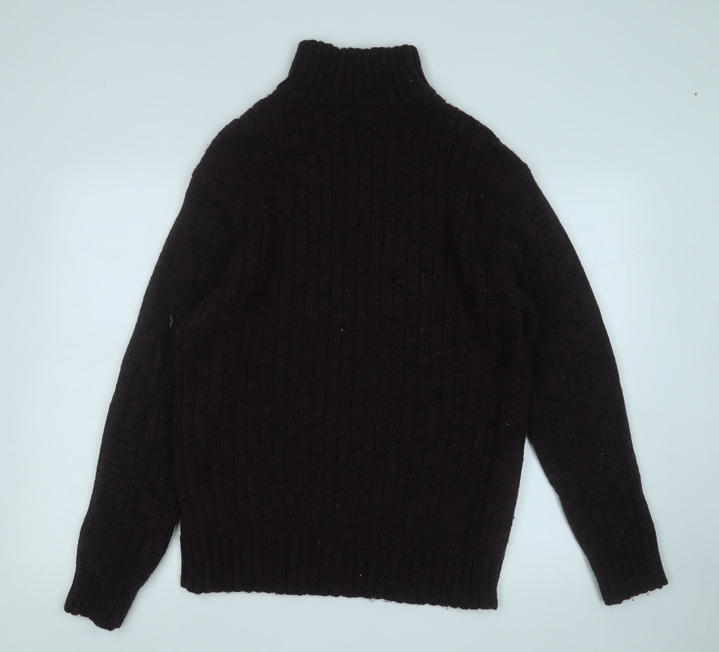 Marks and Spencer Mens Brown High Neck  Acrylic Pullover Jumper Size XL