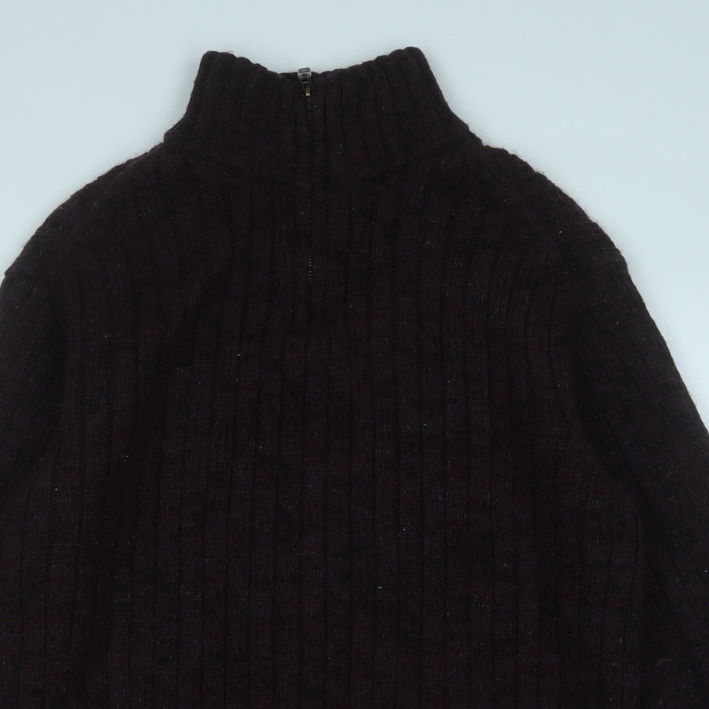 Marks and Spencer Mens Brown High Neck  Acrylic Pullover Jumper Size XL