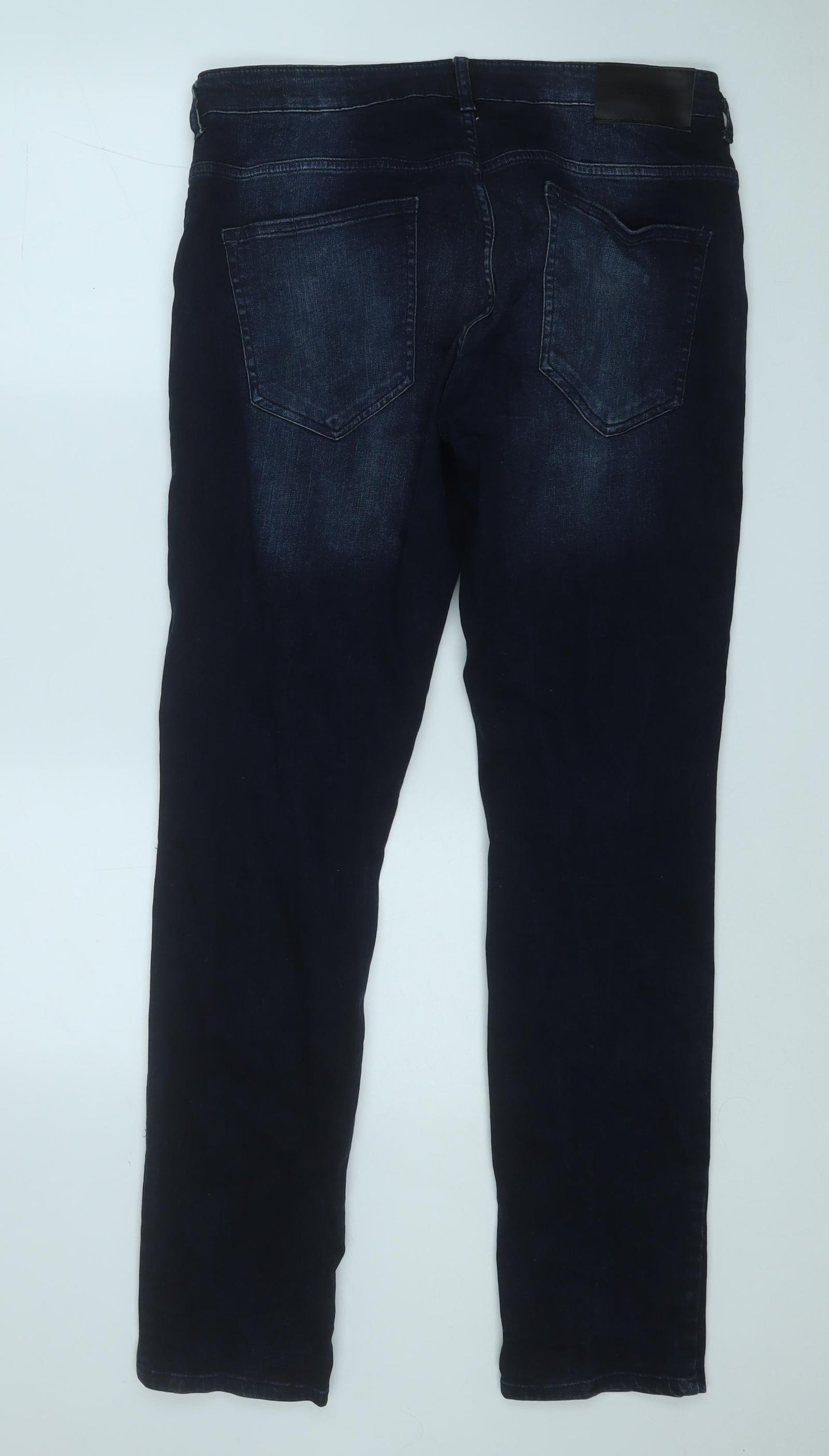 Denim & Co. Mens Blue  Cotton Straight Jeans Size 34 in L32 in Regular