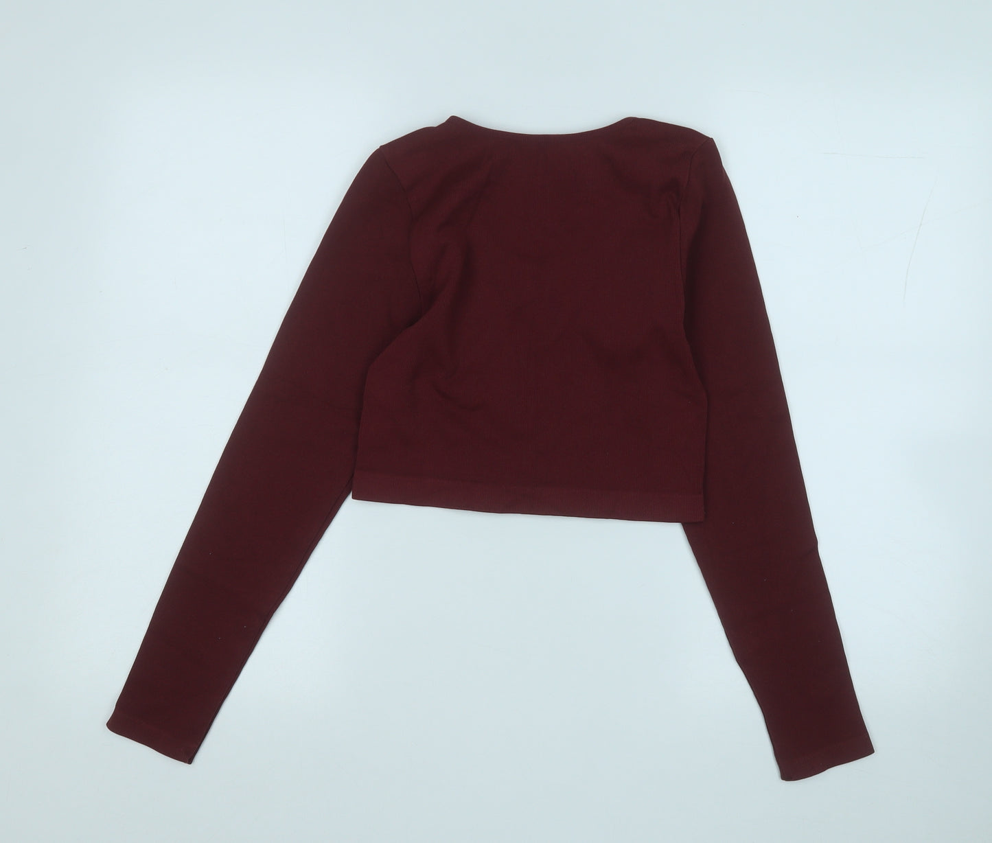 Primark Womens Red  Nylon Basic T-Shirt Size 12 Round Neck