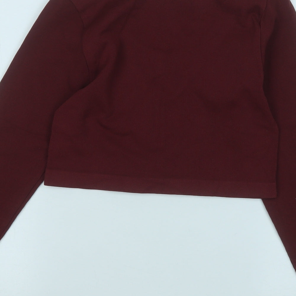 Primark Womens Red  Nylon Basic T-Shirt Size 12 Round Neck