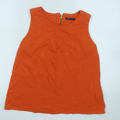 Marks and Spencer Womens Orange Round Neck  Polyester Pullover Jumper Size 12
